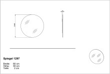 Spiegel >1297< runde Form 60cm, Trägerplatte Graphit - 2x60cm (TxD)