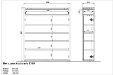 Schuhkommode >GW-AMECA< 2 Türen, 1 Schub, Taupegrün / Navarra-Eiche-Dekor - 83x99x22cm (BxHxT)