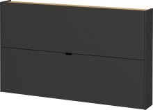 Hängeschuhschrank >GW-AMECA< Schuhkipper, Graphit/Navarra-Eiche-Dekor - 140x83x18 (BxHxT)