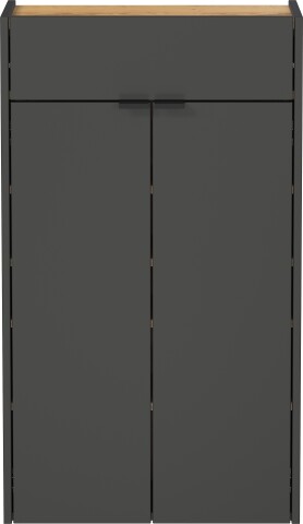 Schuhschrank >GW-AMECA< hängend / stehend, Graphit / Navarra-Eiche-Dekor - 56x97x22cm (BxHxT)