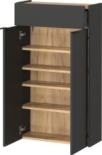 Schuhschrank >GW-AMECA< hängend / stehend, Graphit / Navarra-Eiche-Dekor - 56x97x22cm (BxHxT)