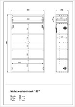 Schuhschrank >GW-AMECA< hängend / stehend, Graphit / Navarra-Eiche-Dekor - 56x97x22cm (BxHxT)