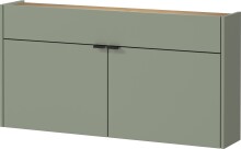 Hängeschuhschrank >GW-AMECA< Schuhkommode, Taupegrün/Navarra-Eiche-Dekor - 110x57x22cm (BxHxT)