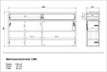 Hängeschuhschrank >GW-AMECA< Schuhkommode, Taupegrün/Navarra-Eiche-Dekor - 110x57x22cm (BxHxT)