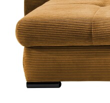 Polsterecke >Felicia< Schlaffunktion, Stauraum, Cord gold - 302x89x188cm (BxHxT)