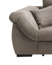 Polsterecke >Felicia< Schlaffunktion, Stauraum, Cord grau-braun - 302x89x188cm (BxHxT)