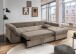 Polsterecke >Felicia< Schlaffunktion, Stauraum, Cord grau-braun - 302x89x188cm (BxHxT)