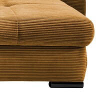 Polsterecke >Felicia< Schlaffunktion, Stauraum, Cord gold - 302x89x188cm (BxHxT)