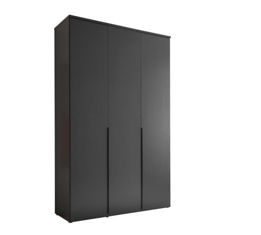 Drehtürenschrank >Kevo< 2 Böden, 2 Stangen, Graphit, Dekor - 135x225x52cm (BxHxT)