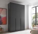 Drehtürenschrank >Kevo< 2 Böden, 2 Stangen, Graphit, Dekor - 135x225x52cm (BxHxT)