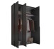 Drehtürenschrank >Kevo< 2 Böden, 2 Stangen, Graphit, Dekor - 135x225x52cm (BxHxT)
