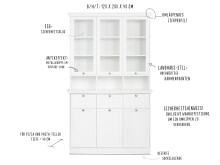 Buffet >Landsted< in Weiß - 120x200x40cm (BxHxT)