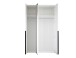 Drehtürenschrank >Kevo< 2 Böden, 2 Stangen, Spiegel, Weiß, Dekor - 135x225x52cm (BxHxT)