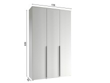 Drehtürenschrank >Kevo< 2 Böden, 2 Stangen, Weiß, Dekor - 135x225x52cm (BxHxT)
