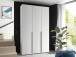 Drehtürenschrank >Kevo< 2 Böden, 2 Stangen, Weiß, Dekor - 135x225x52cm (BxHxT)