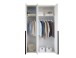 Drehtürenschrank >Kevo< 2 Böden, 2 Stangen, Weiß, Dekor - 135x225x52cm (BxHxT)