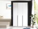 Drehtürenschrank >Kevo< 2 Böden, 2 Stangen, Weiß, Dekor - 135x225x52cm (BxHxT)