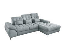 Polsterecke >Devland< Schlaffunktion, Stauraum, Cord Aqua - 273x105x189cm (BxHxT)