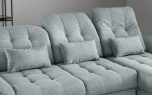 Polsterecke >Devland< Schlaffunktion, Stauraum, Cord Aqua - 273x105x189cm (BxHxT)