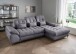 Polsterecke >Devland< Schlaffunktion, Kopfteilverstellung, Cord grau - 273x105x189cm (BxHxT)