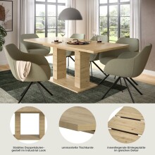Kulissen-Esstisch >Motion< ausziehbar 190cm, artisan oak Dekor - 150/190x76x90cm (BxHxT)