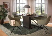 Kulissen-Esstisch >Motion< ausziehbar 190cm, Grau - 150/190x76x90cm (BxHxT)