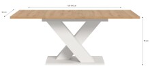 Kulissen-Esstisch >Motion< ausziehbar 190cm, weiß / artisan Eiche Dekor - 150/190x76x90cm (BxHxT)