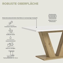 Kulissen-Esstisch >Motion< ausziehbar 190cm, weiß / artisan Eiche Dekor - 150/190x76x90cm (BxHxT)