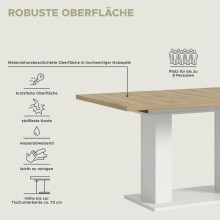 Kulissen-Esstisch >Motion< ausziehbar 190cm, weiß / artisan Eiche Dekor - 150/190x76x90cm (BxHxT)