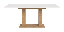 Kulissen-Esstisch >Motion< ausziehbar 190cm, weiß / artisan Eiche Dekor - 150/190x76x90cm (BxHxT)