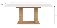 Kulissen-Esstisch >Motion< ausziehbar 190cm, weiß / artisan Eiche Dekor - 150/190x76x90cm (BxHxT)
