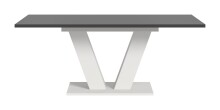 Kulissen-Esstisch >Motion< ausziehbar 190cm, Grau / Weiß - 150/190x76x90cm (BxHxT)