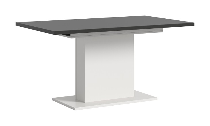 Kulissen-Esstisch >Motion< ausziehbar 190cm, Grau / Weiß - 150/190x76x90cm (BxHxT)