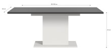 Kulissen-Esstisch >Motion< ausziehbar 190cm, Grau / Weiß - 150/190x76x90cm (BxHxT)