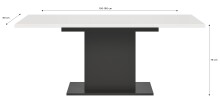 Kulissen-Esstisch >Motion< ausziehbar 190cm, Grau / Weiß - 150/190x76x90cm (BxHxT)