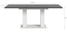 Kulissen-Esstisch >Motion< ausziehbar 190cm, Grau / Weiß - 150/190x76x90cm (BxHxT)