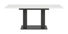 Kulissen-Esstisch >Motion< ausziehabar 190cm, Grau / Weiß - 150/190x76x90cm (BxHxT)