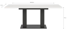 Kulissen-Esstisch >Motion< ausziehabar 190cm, Grau / Weiß - 150/190x76x90cm (BxHxT)