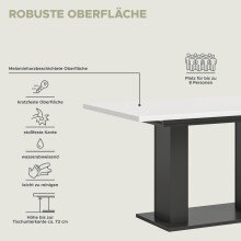 Kulissen-Esstisch >Motion< ausziehabar 190cm, Grau / Weiß - 150/190x76x90cm (BxHxT)