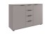 Bettanlage >Tilburg< (4tlg. ) Bett 168x92x210cm, Nachtkommoden, Kommode, Saharagrau/Grafit