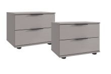 Bettanlage >Tilburg< (4tlg. ) Bett 188x92x210, Nachtkommoden, Sideboard, Saharagrau/Grafit