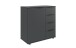 Bettanlage >Tilburg< (4tlg. ) LED, Bett 188x92x210, Nachtkommoden, Kommode, Farbe Grafit