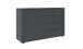 Bettanlage >Tilburg< (4tlg. ) LED, Bett 168x92x210, Nachtkommoden, Sideboard, Farbe Grafit