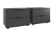 Bettanlage >Tilburg< (4tlg. ) LED, Bett 168x92x210, Nachtkommoden, Kommode, Farbe Grafit