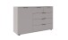 Schlafzimmer-Set >Tilburg< (5tlg. ) Schrank, Bett 168x92x210cm, Kommoden, Saharagrau, Abs. Grafit