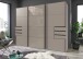 Schlafzimmer-Set >Tilburg< (5tlg.) Bett 168x92x210cm, Schrank, Kommoden, Saharagrau / Grafit