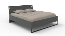 Schlafzimmer-Set >Tilburg< (4tlg.) Bett 168x92x210cm, Schrank, 2 Nachtkommoden, in Grafit