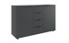 Schlafzimmer-Set >Tilburg< (5tlg.) Bett 168x92x210cm, Schrank, 2 Nachtkommoden, Sideboard, Grafit