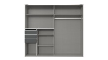 Schlafzimmer-Set >Tilburg< (5tlg.) Bett 188x92x210cm, Schrank, 2 Nachtkommoden, Sideboard, Grafit