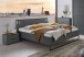 Schlafzimmer-Set >Tilburg< (5tlg.) Bett 188x92x210cm, Schrank, 2 Nachtkommoden, Sideboard, Grafit
